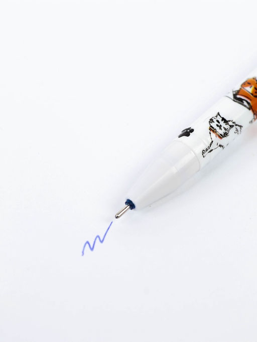 Цена за 10 шт. Ручка пиши-стирай, синяя паста, гелевая 0.5 мм, с колпачком «Кот»