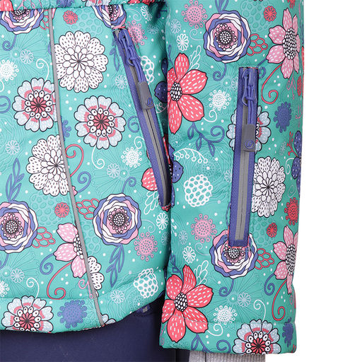 RODOS Утеплённый костюм для девочки зима М-191 (Цветы) Зелёный