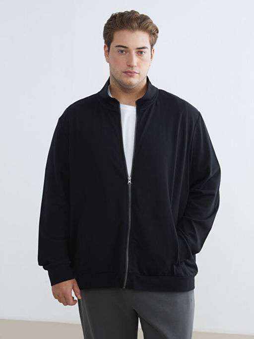 Dik Yaka Erkek Fermuarl? Sweatshirt