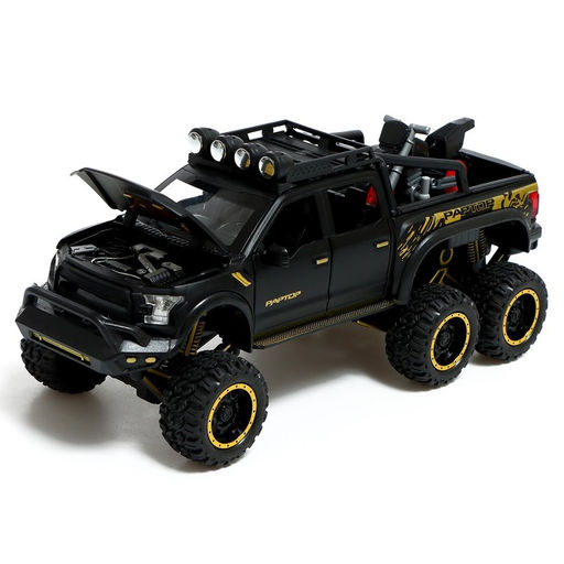 Джип металлический, 1:24, инерционный, открываются двери, капот, багажник, цвет чёрный - Автоград фото 8