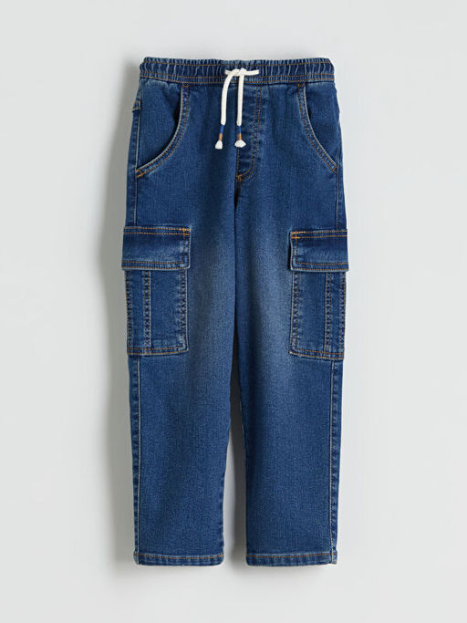 Beli Lastikli Erkek ?ocuk Kargo Jean Pantolon