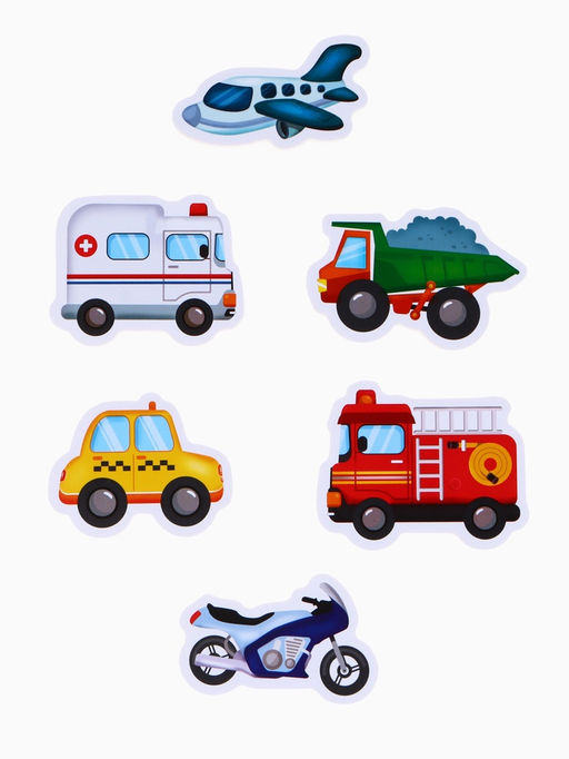 Игрушки - стикеры для купания в ванне «Машинки», EVA, набор 12 шт.