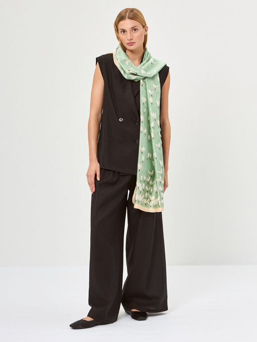 Палантин жен. виск+шелк 90х180 LG34-439-14