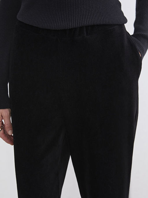 Beli Lastikli Kad?n Kadife Pantolon