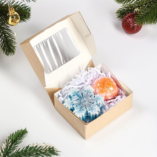 Фигурное мыло - набор Снежинка и мандарин 100 г - Мыльные штучки фото 3