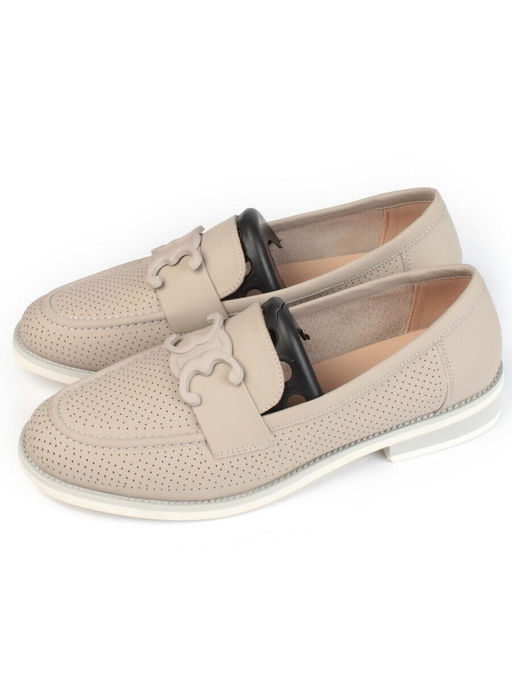 06-PDJ72-2 GRAY/GREEN Туфли женские (натуральная кожа)