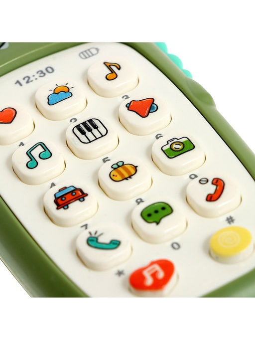 Музыкальный телефон детский ZABIAKA «Милый дракончик», звуковые эффекты, зелёный