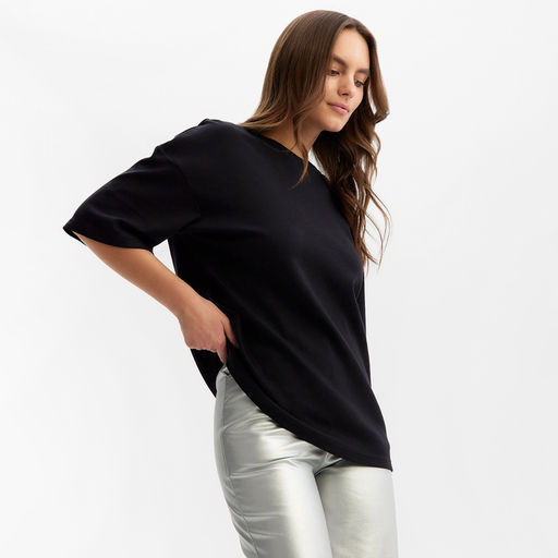 Футболка женская MIST Basic, чёрная, размер S-M