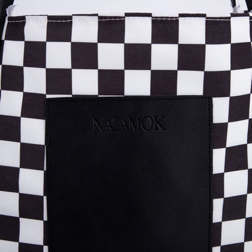 Сумка - шопер с нашивкой NAZAMOK Бело-чёрный, 40387 см  фото 7
