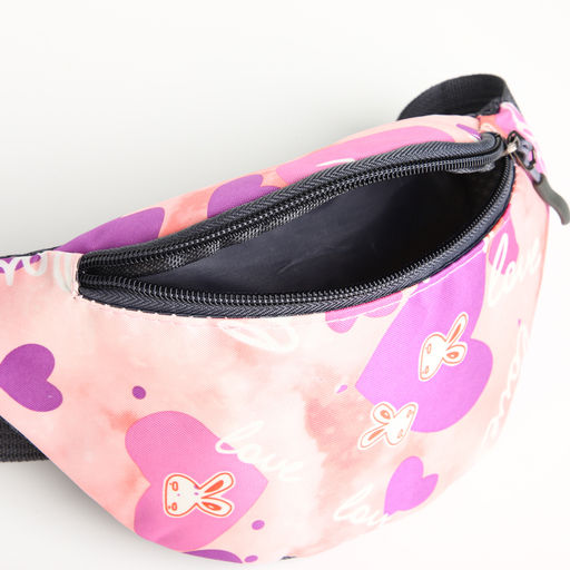 Сумка поясная детская для девочки на молнии, коралловая