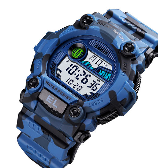 Часы наручные Skmei мужские электронные спортивные 1633blue-camo