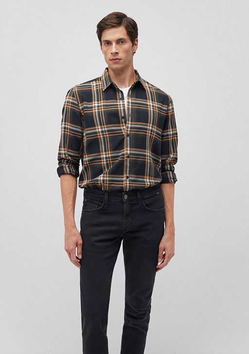 Kareli Lacivert Gomlek - Mavi фото 2