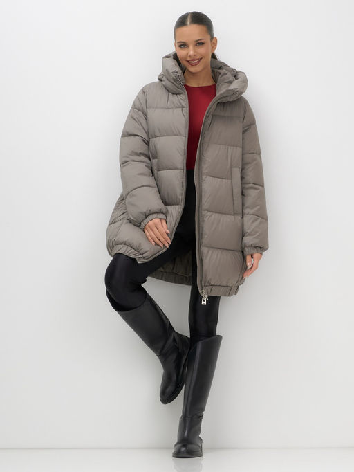 Куртка женская зимняя на резинке большого размера коричневого цвета 7619K Бренд: Visdeer  фото 2