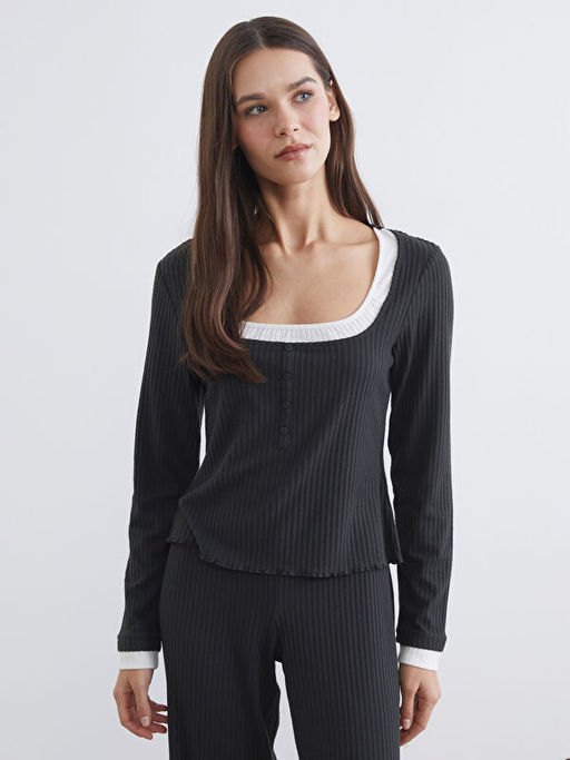 Kare Yaka Kad?n Pijama Tak?m?