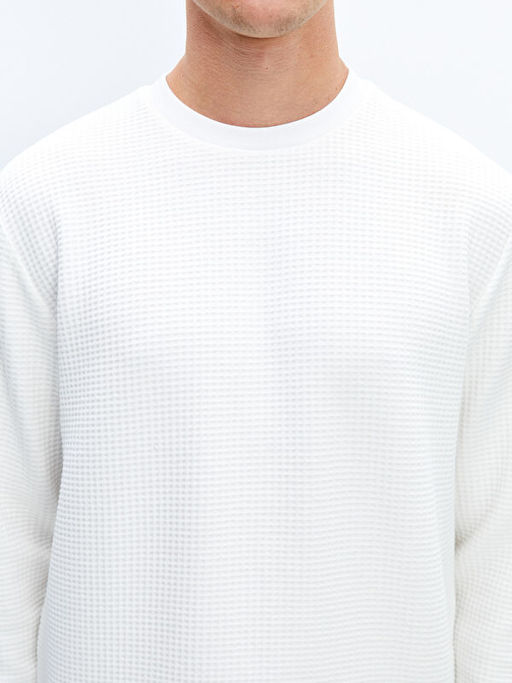 Bisiklet Yaka Uzun Kollu Erkek Sweatshirt