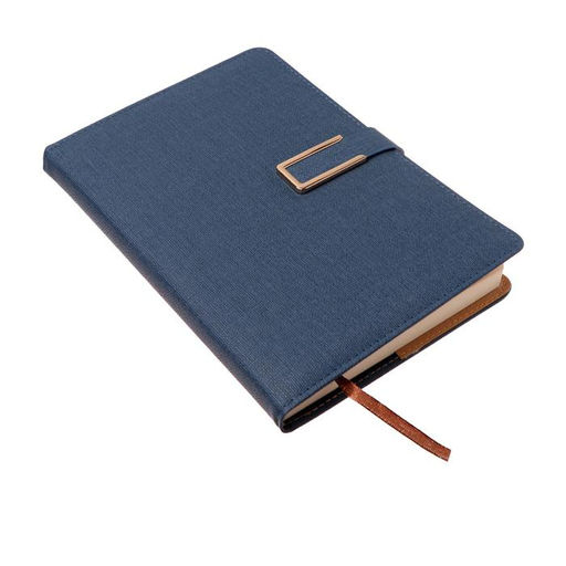 Ежедневник недатированный Calligrata, А5, в линейку, с хлястиком, 100 листов, обложка ПВХ, синий  фото 3