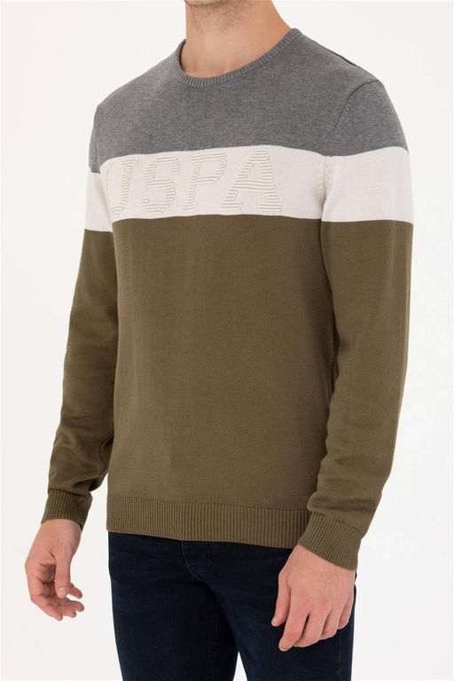 U. S. Polo Assn / Мужской свитер цвета хаки - U.s. polo assn фото 13