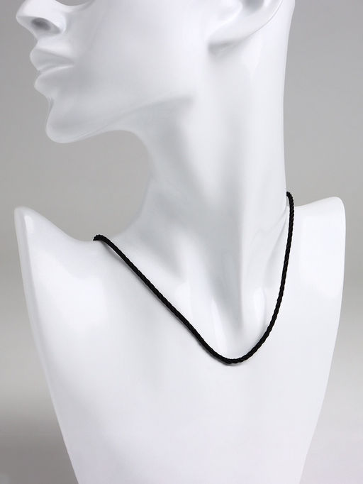 Цена за 10 шт. Шнурок нейлоновый, d=2 мм, канатное плетение, 45 см, чёрный