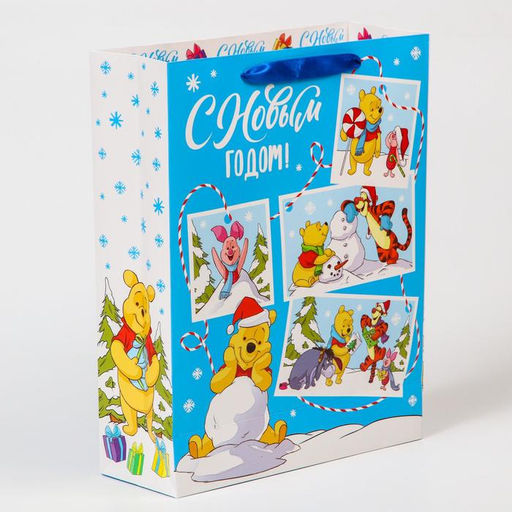 Пакет ламинированный вертикальный, 31 х 40 х 11,5 см С новым годом!, Медвежонок Винни - Disney фото 2