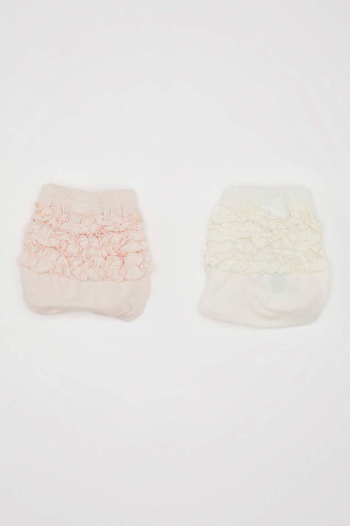 Шорты из двух предметов из чесаного хлопка для маленьких девочек - Defacto фото 5