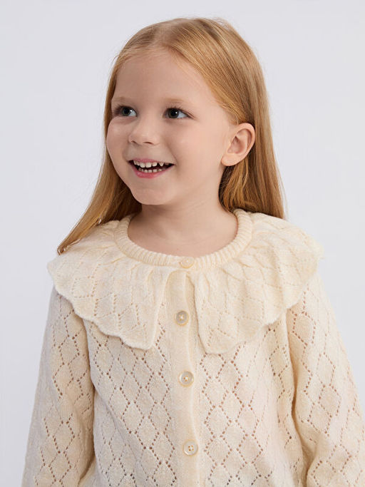 Bisiklet Yaka Ajurlu K?z ?ocuk Triko H?rka