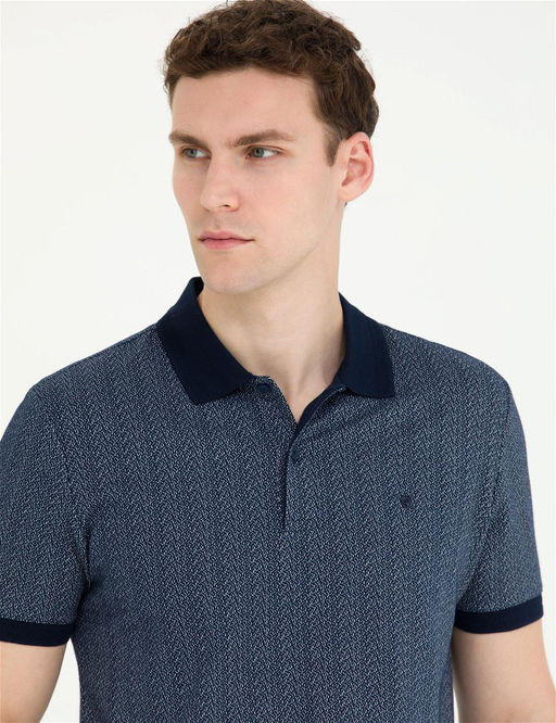 Lacivert Slim Fit Polo Yaka Ti__rt