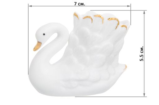 Вазочка п/зубоч. 7*3,5*5,5 см 25 мл Лебедь белая, золото - Elan gallery фото 2
