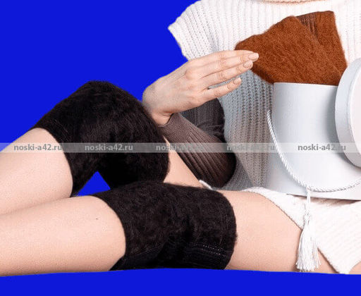 Цена за 1 шт. Наколенники для суставов (бандаж) "собачья шерсть" черные пр-во Турция