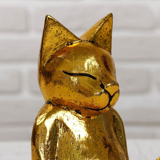 Сувенир «Кот йог», 15×6.5×15 см, дерево