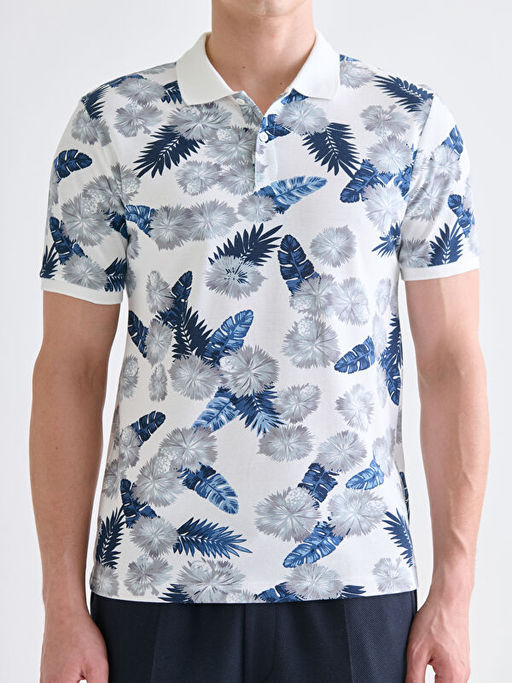 Polo Yaka Desenli Pike Erkek Ti??rt