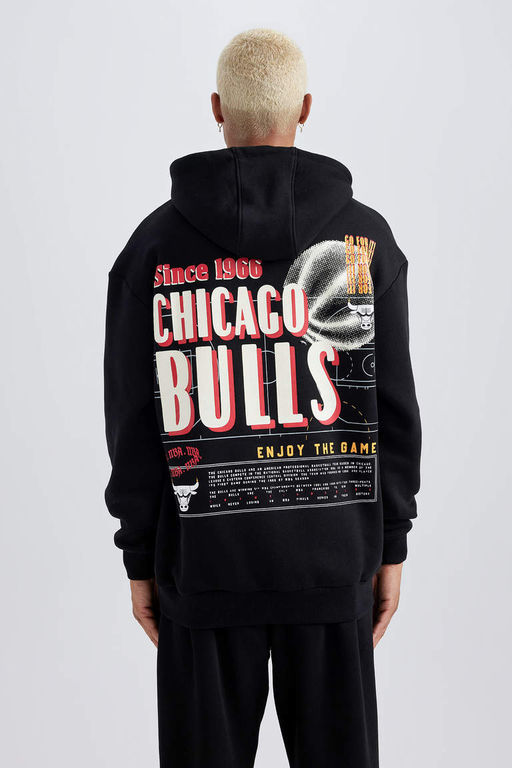 DeFactoFit Толстовка свободного покроя с капюшоном NBA Chicago Bulls  фото 7