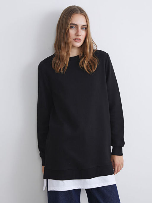 Bisiklet Yaka Kad?n Sweatshirt Tunik