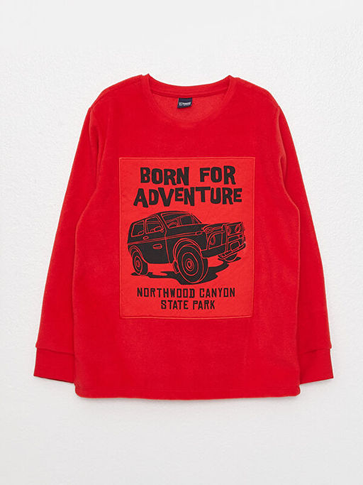 Bisiklet Yaka Bask?l? Uzun Kollu Erkek ?ocuk Pijama Tak?m? - Waikiki фото 2