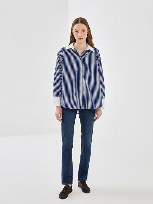 Y?ksek Bel Straight Fit Kad?n Jean Pantolon