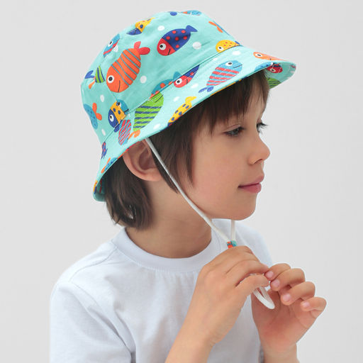 Панама детская KAFTAN «Рыбки», размер 48, голубая