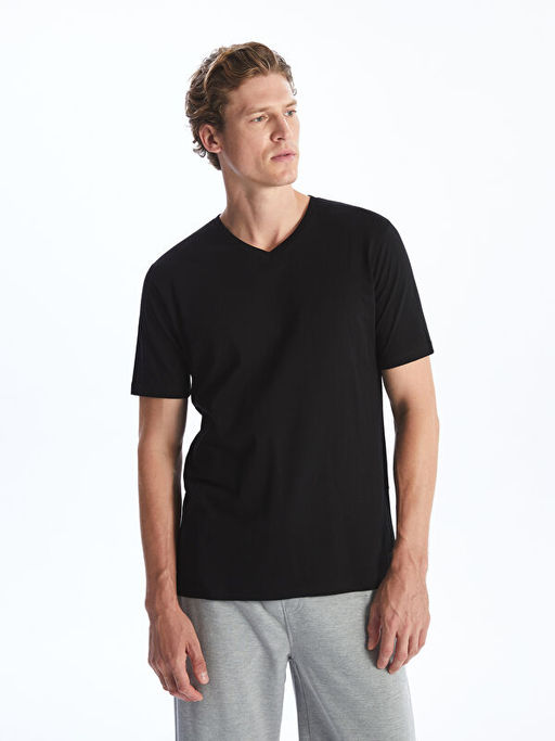 V Yaka K?sa Kollu Penye Erkek Ti??rt