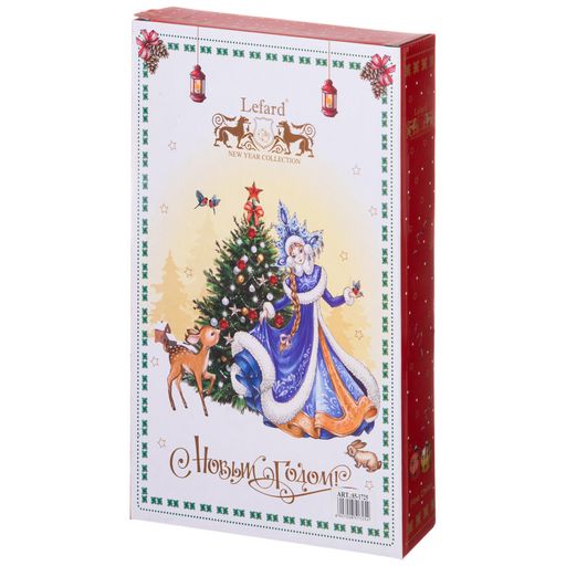 БЛЮДО LEFARD ДЕД МОРОЗ И СНЕГУРОЧКА ПРЯМОУГ. 30Х19Х4 СМ КРАСНОЕ  фото 2