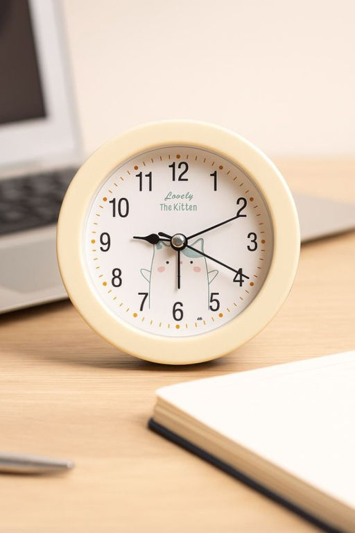 Часы-будильник Morning dog, white (12,5х12,5 см)