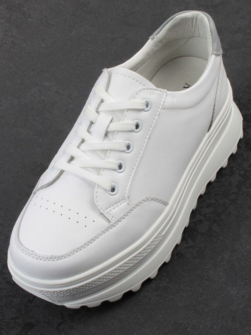 03-YC282-1 WHITE Кроссовки женские (натуральная кожа)