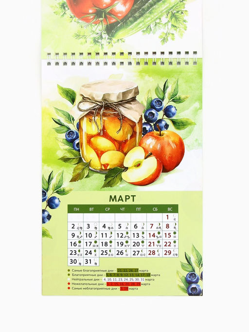 Цена за 2 шт. Календарь 2026 на пружине без ригеля «Лунный садово-огородный»