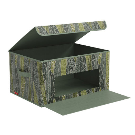 VAL GR-BOX-DDM Короб стеллажный с откидной стенкой, с крышкой, 50*35*25 см, GREEN, шт - Valiant фото 2