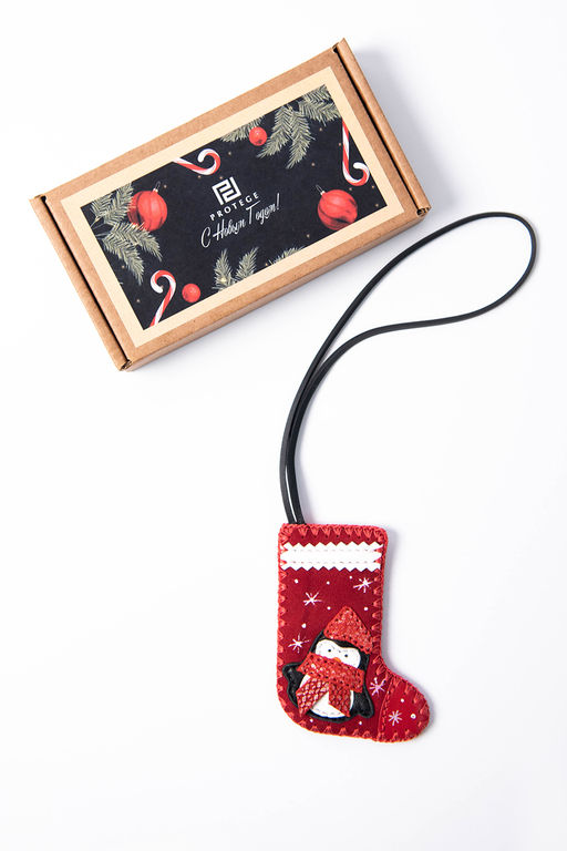 Брелок кожаный Сапожок Пингвин ДС-603.30 красный - Protege фото 3