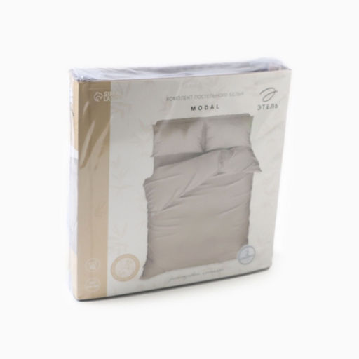 Постельное бельё 1.5-спальное «Этель», модал, серо-бежевое