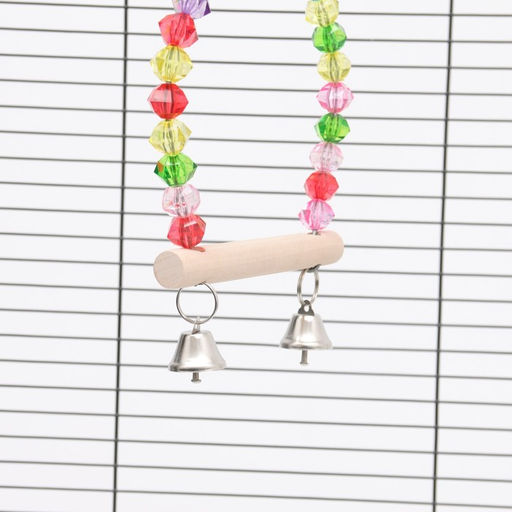 Качели для птиц с деревянной жердочкой 18 х 19 см, микс цветов - Пижон фото 7