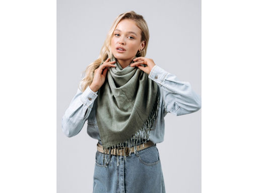 Платок Lanotti двухсторонний Сердце природы зелёный/№60