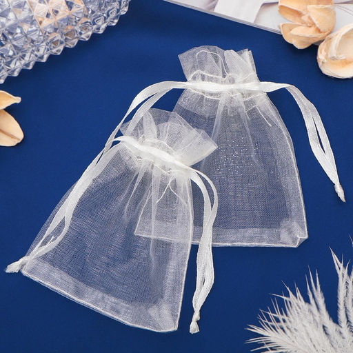 Цена за 100 шт. Мешочек подарочный, 7×9 см, бежевый