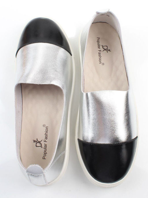 06-H1C-1MT BLACK/SILVER Туфли женские (натуральная кожа)