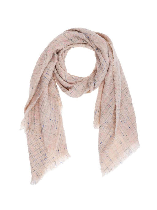 Палантин белый с люрексовой и буклированной нитями