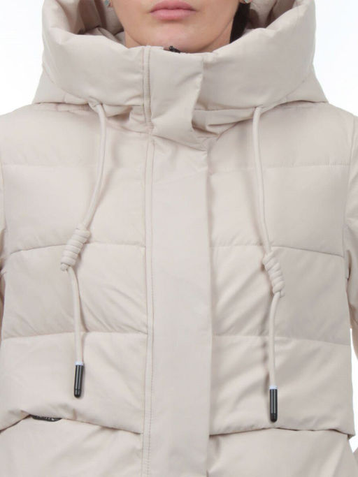 753 LT. BEIGE Пальто зимнее женское (170 гр. холлофайбер) - Фабричный китай фото 4