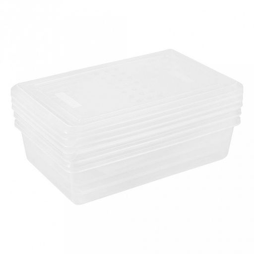 Asti Контейнер для заморозки продуктов пластмассовый 0,75л, 18,5х12х9см, набор 3шт, прозрачный (Россия)